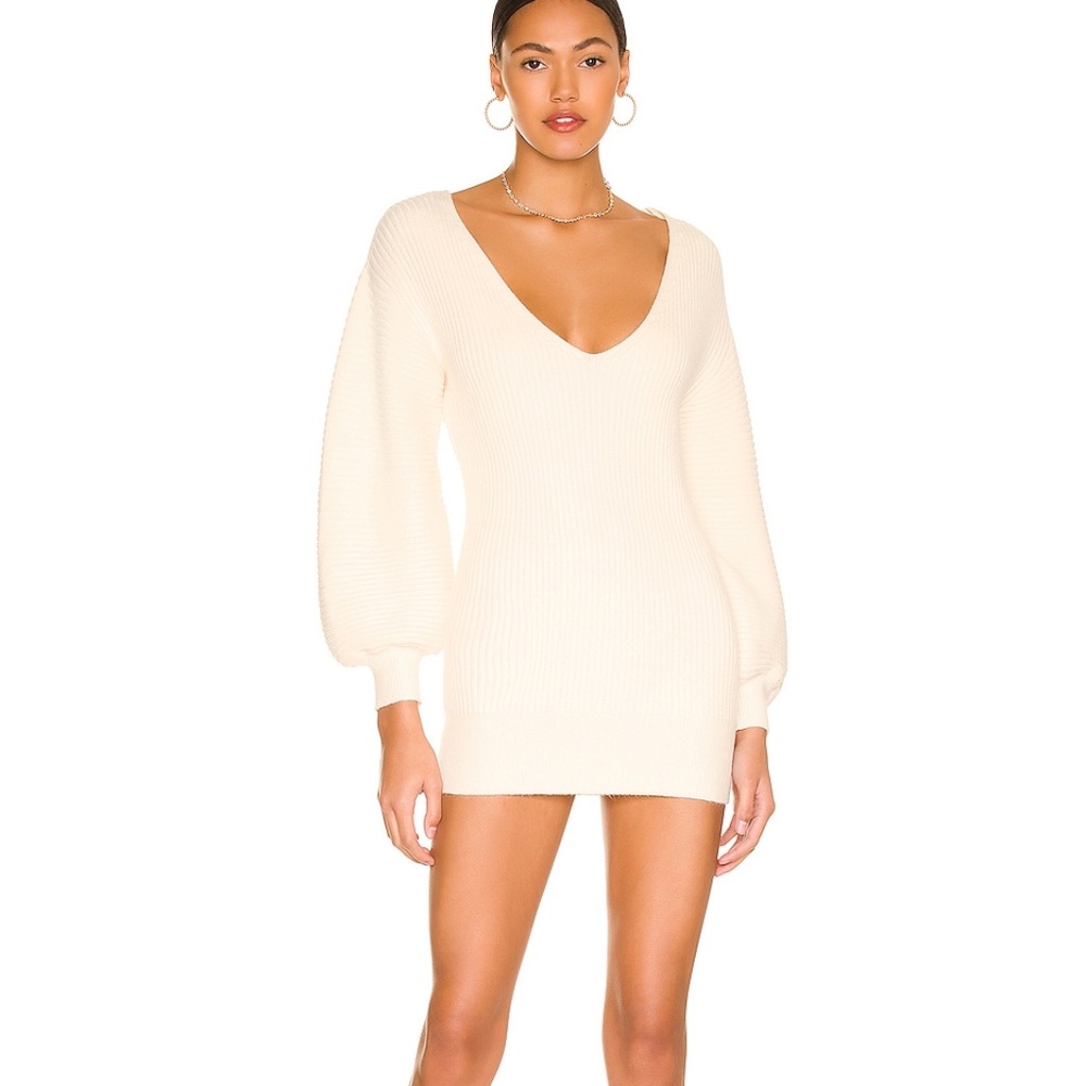 NWT MAJORELLE Cream Ivory Knit Sweater Mini Riley Tunic Dress SIZE XS